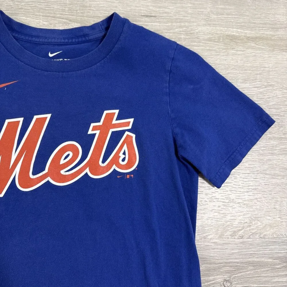 Francisco Lindor Shirt New York Mets Nike MLB Youth Medium 10 12 Blue Baseball